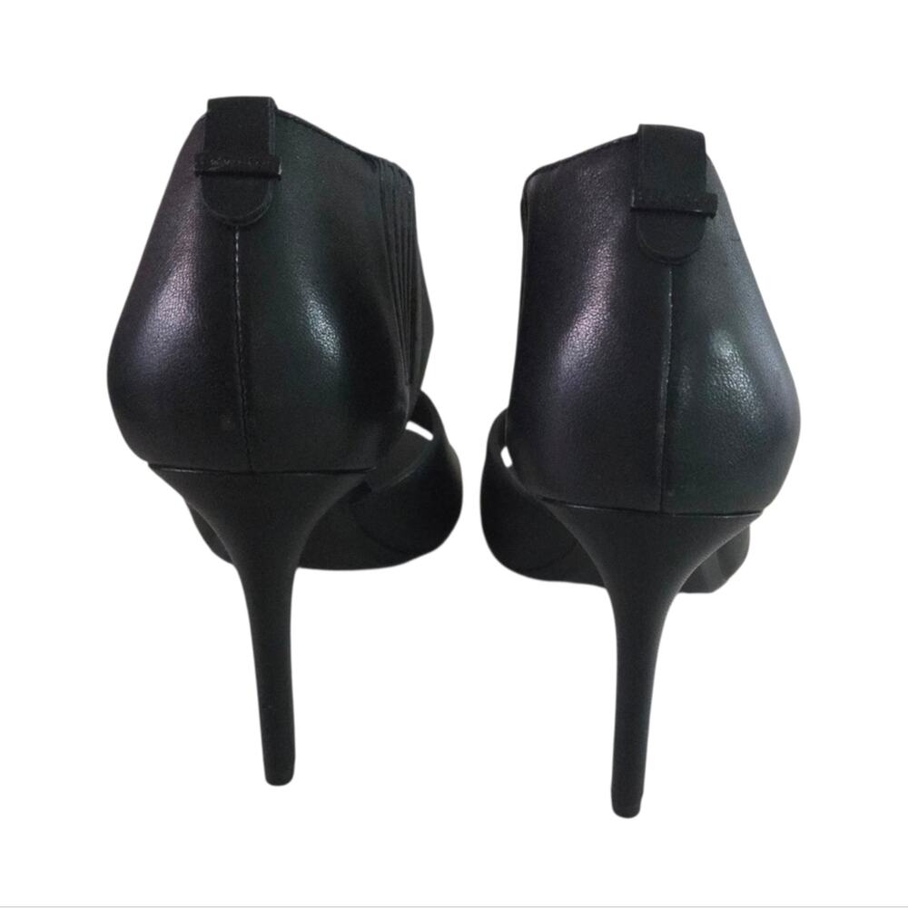 Calvin Klein | Niva Soft Black Leather D'Orsay Strappy Open Toe Stiletto Heels - Picture 5 of 10